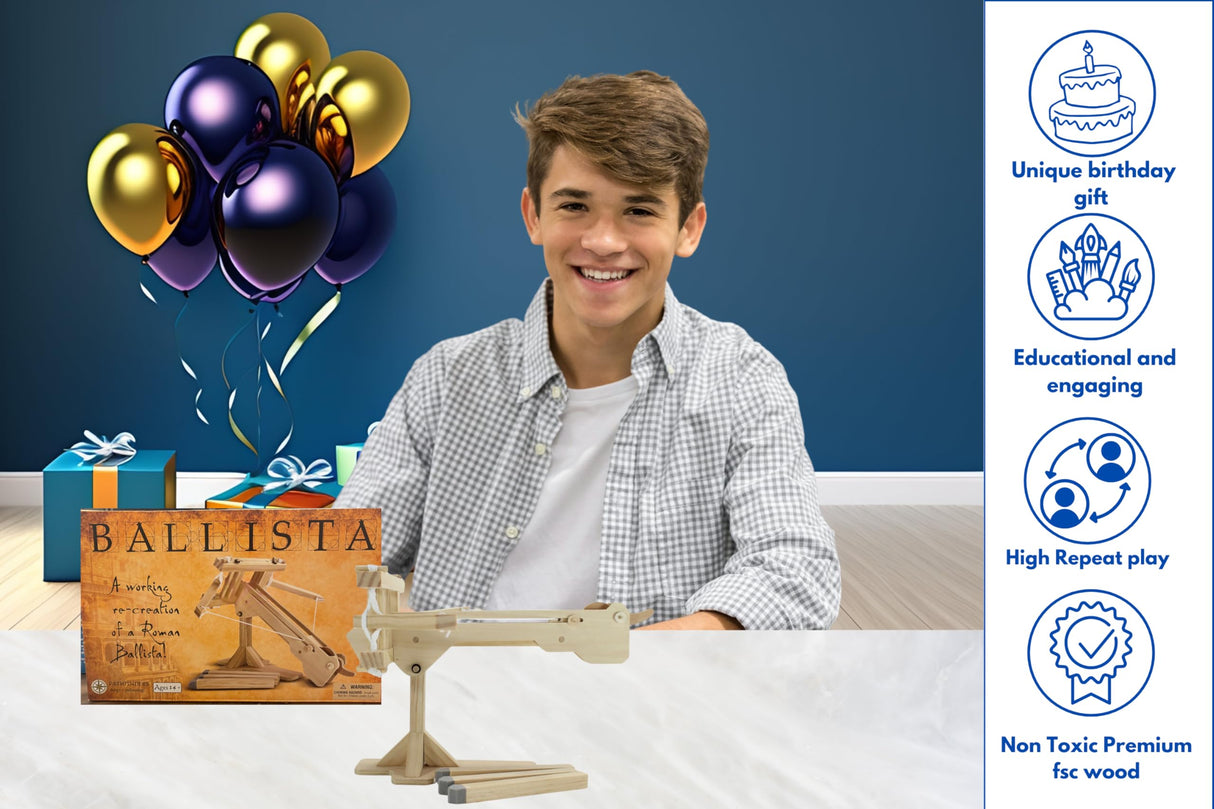 Pathfinders STEM Kit - Roman Ballista Crossbow | Science Kits for Kids Age 8-10 10-14 | stem Kits for Kids Age 12-14 Physics Toys |Engineering | Learning Resource Pathfinders
