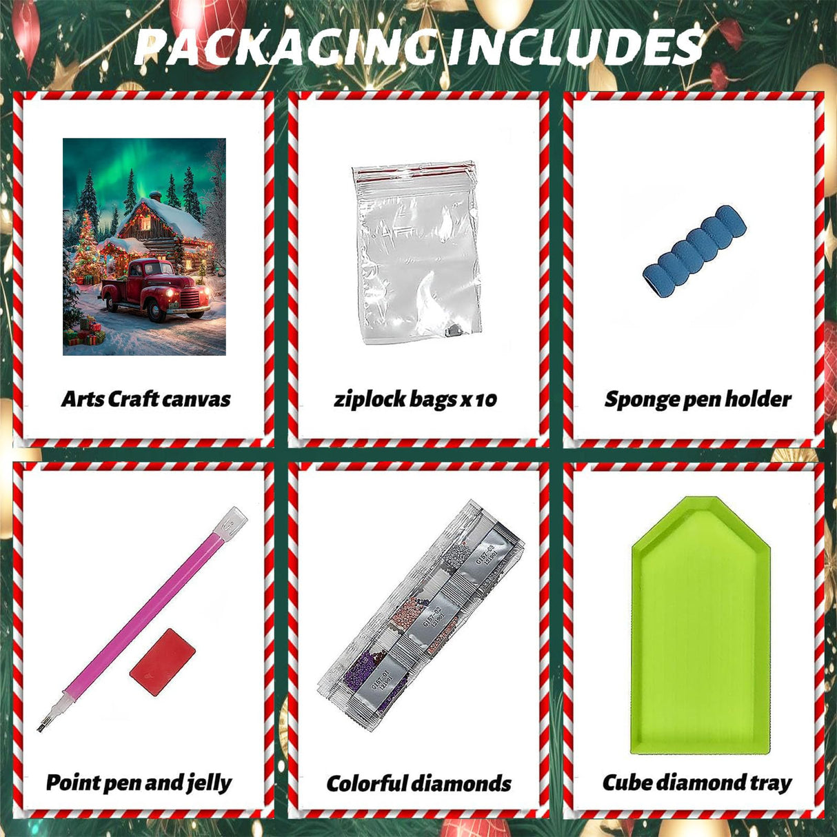 xackcme Red Truck Diamond Painting Kits for Adults, Christmas Diamond Art Kits for Adults, Round 5D Aurora Gem Art Kit for Adult DIY Crafts Kit Gift Home Wall Decor Gifts (16x12 inch) xackcme