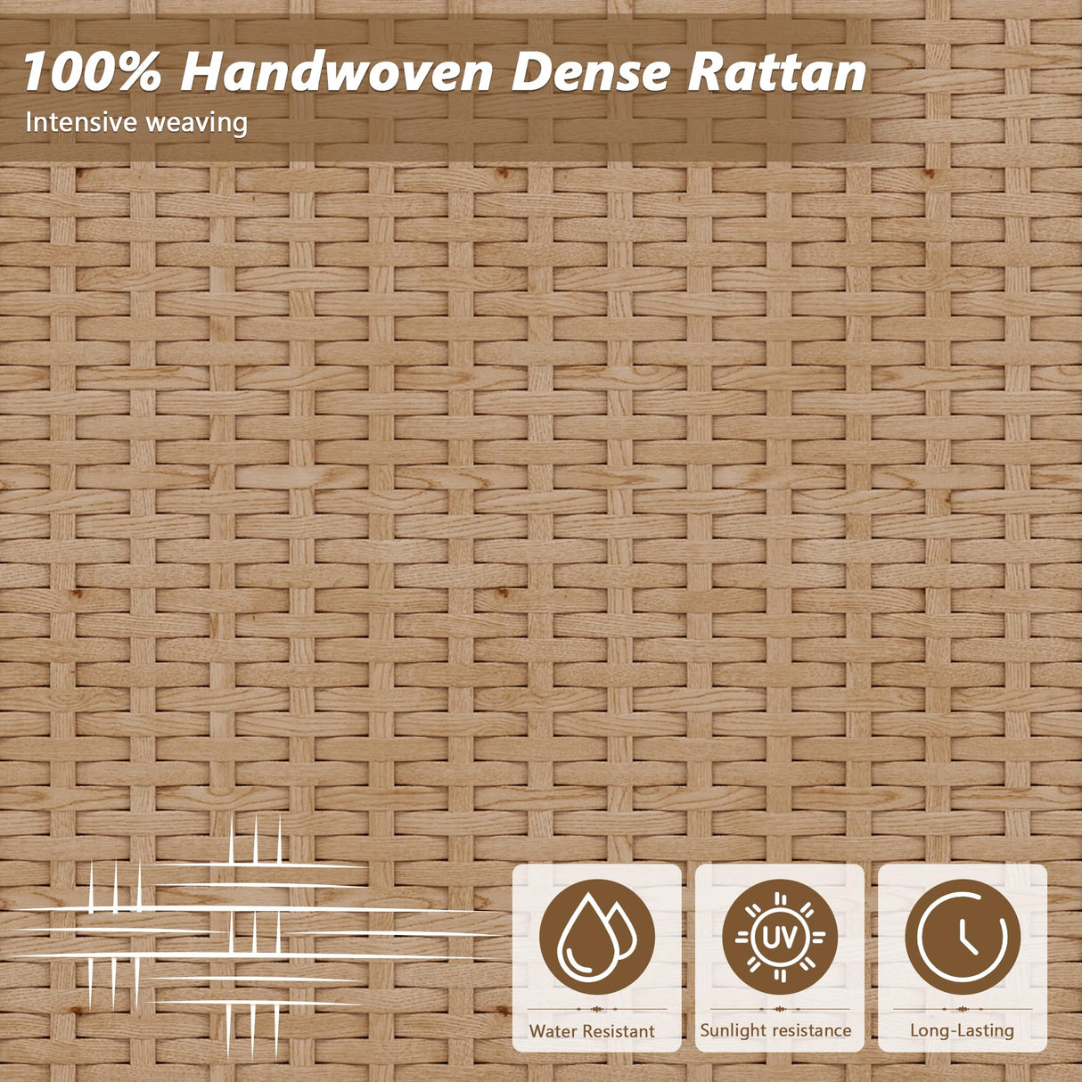 Rotihom 8-Piece Wicker Outdoor sectional Patio Furniture Set with Additional Waterproof Cover, Conversation Patio Furniture with Washable Thick Cushions for Garden, Backyard, Poolside Rotihom