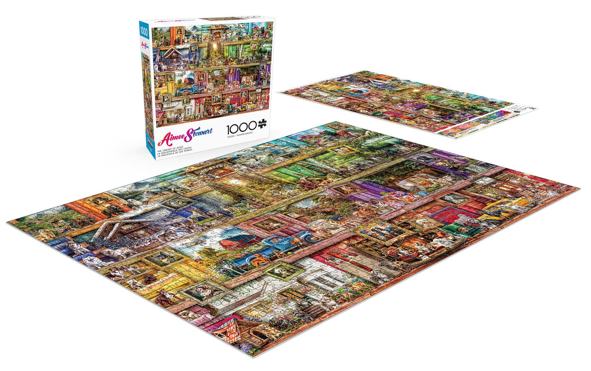 Buffalo Games - Aimee Stewart - The Library of Dogs - 1000 Piece Jigsaw Puzzle for Adults -Challenging Puzzle Perfect for Game Nights - Finished Size is 26.75 x 19.75 Buffalo Games