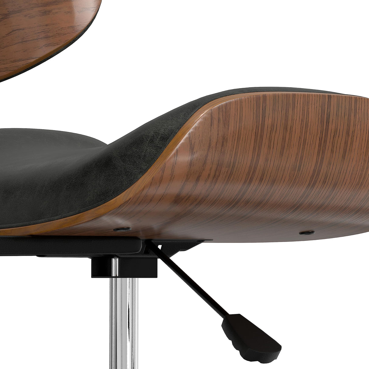 SIMPLIHOME Dax 22 Inch Wide Swivel Adjustable Executive Computer Bentwood Office Chair in Distressed Slate Grey, for The Office and Study Room SIMPLIHOME