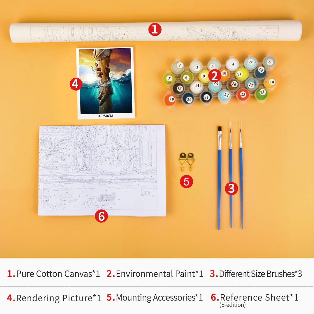 TISHIRON Paint by Numbers Christian Jesus Painting Kits by Number for Adults Kids on Canvas Wall Decor with Paintbrushes Acrylic Pigment for Home Living Room Decor 16 inx20 in TISHIRON