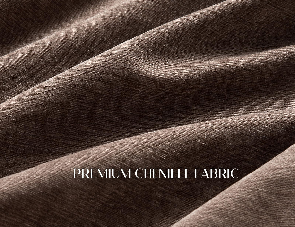 ohllob 110" Cloud Sectional Couches for Living Room, Boneless L-Shape Couch with Ottoman, 3 Seater Modular Sectional Sofa, Brown ohllob