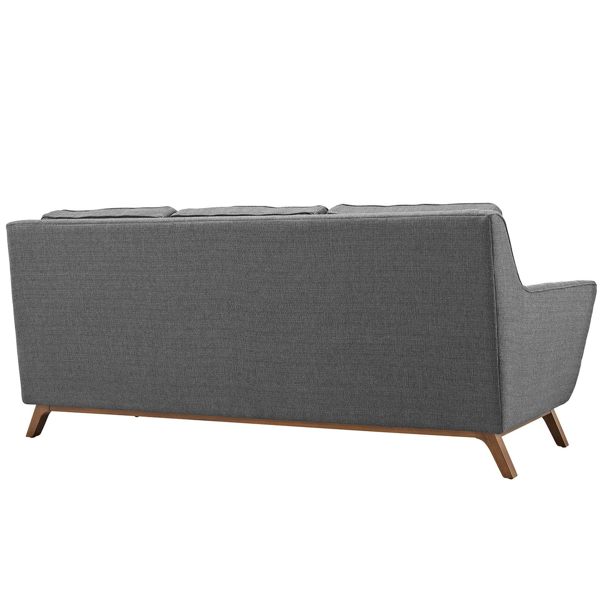 Modway Beguile Mid-Century Modern Sofa With Upholstered Fabric In Gray Modway