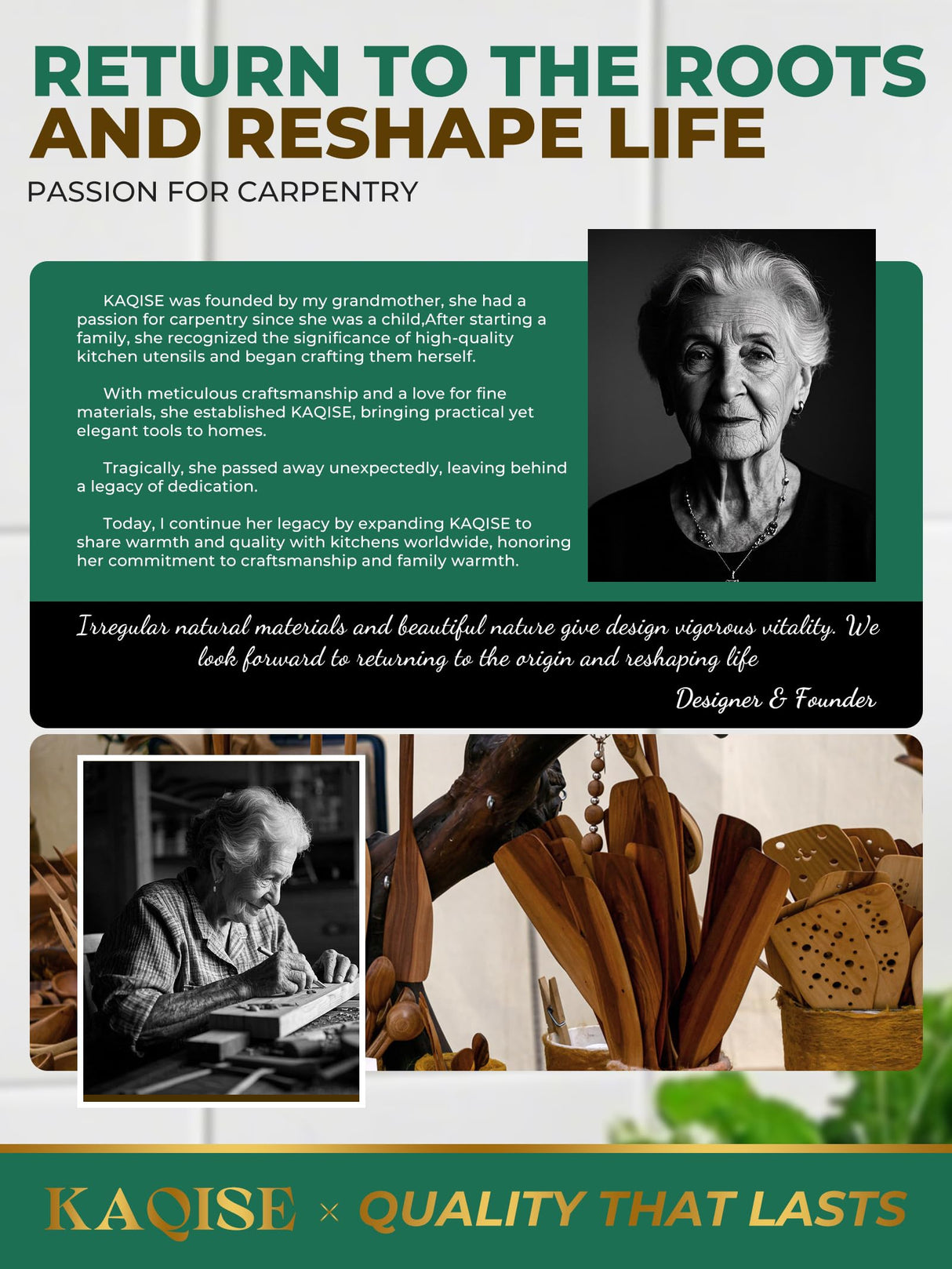 Handmade Wooden Spatulas for Cooking, Natural Teak Wooden Utensils, Smooth Finish Wooden Flat Cooking Spatula Turner Set (2Pcs) KAQISE