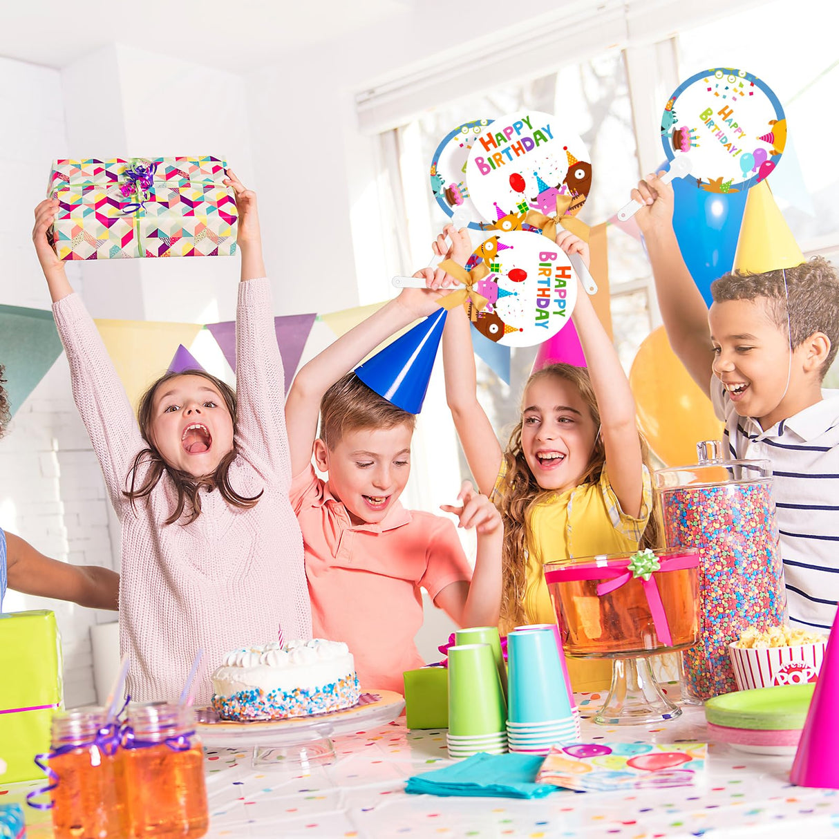 Vercraft 50 Pcs Sublimation Blank Fans Bulk DIY Double-Sided Fan Church Wedding Fans Gift Handheld Hand Parlor Fans Christian Cardboard Fans for DIY Craft Wedding Church Gift Supplies(Round) Vercraft