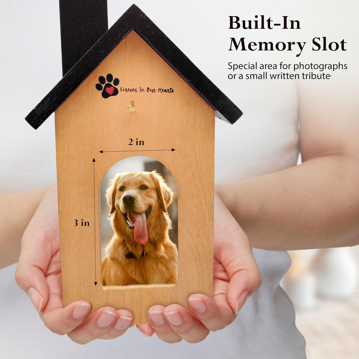 GoldenHugz Dog Memorial Frame with Photo Slot and Keepsake Box Sympathy Gift for Loss of Dog GoldenHugz