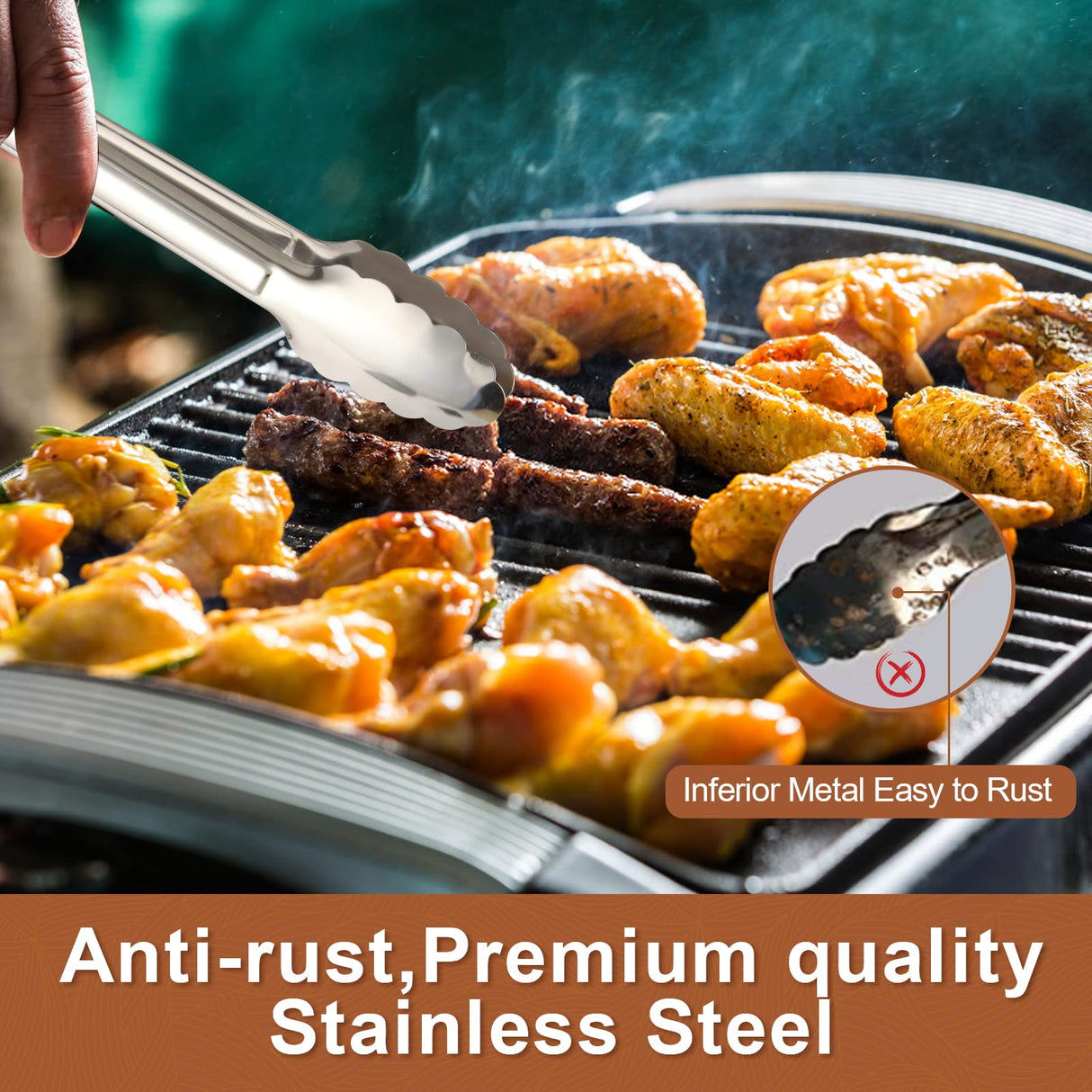 6 Pack Serving Tongs Kitchen Tongs, Buffet Tongs, Stainless Steel Food Tong Serving Tong, small tongs Dmoera