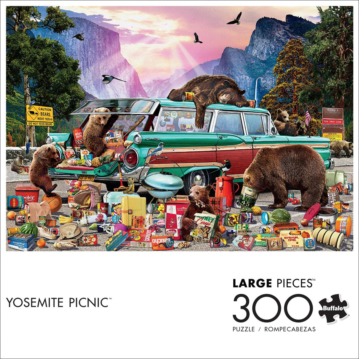 Buffalo Games - Garry Walton - Yosemite Picnic - 300 Piece Jigsaw Puzzle for Adults Challenging Puzzle Perfect for Game Nights - Finished Puzzle Size is 21.25 x 15.00 Buffalo Games