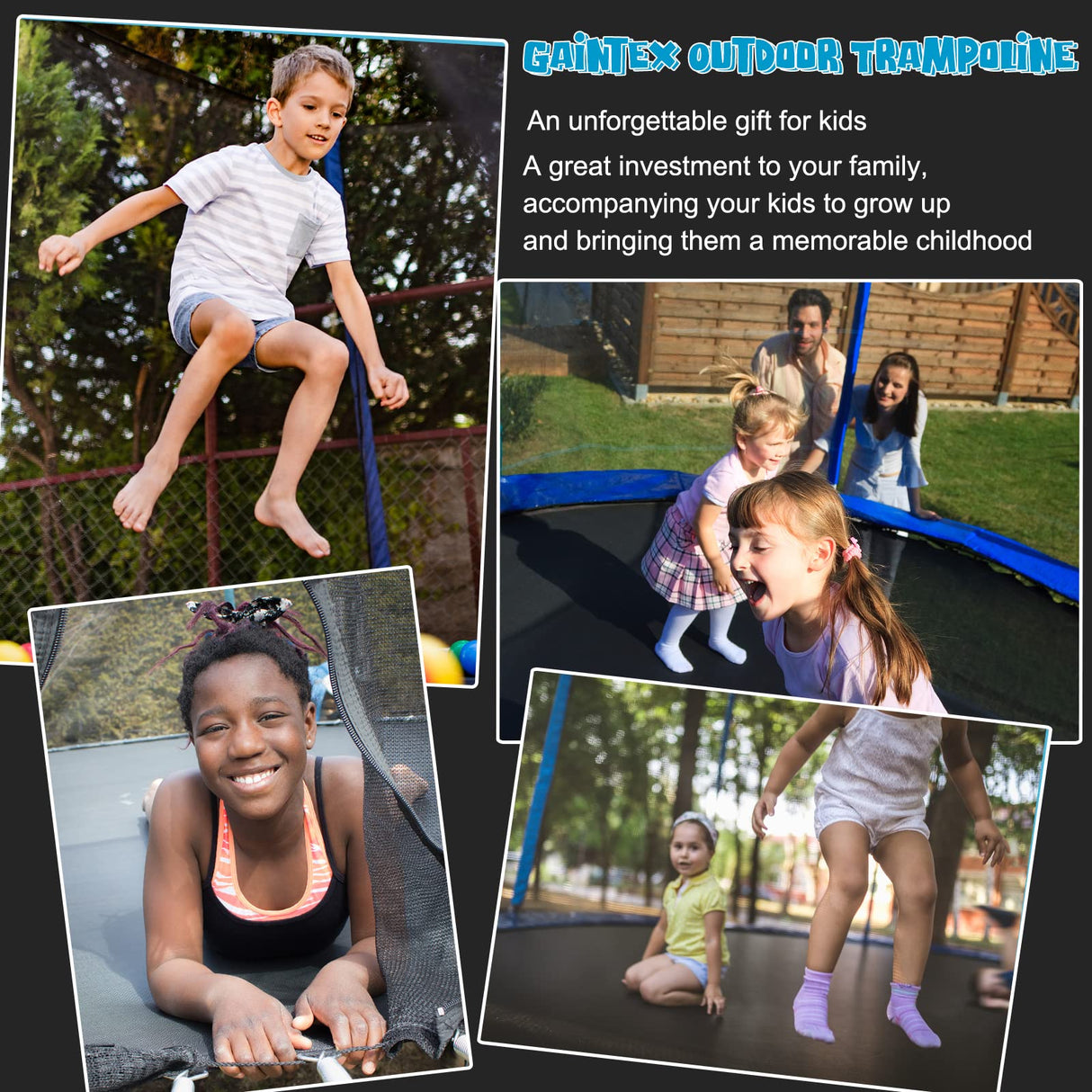 Giantex Trampoline, 12/14/15/16FT Outdoor Recreational Trampoline w/Enclosure Net, Non-Slip Ladder & Basketball Hoop, ASTM Approved, Combo Bounce Outdoor Trampoline for Adults Kids (16FT) Giantex