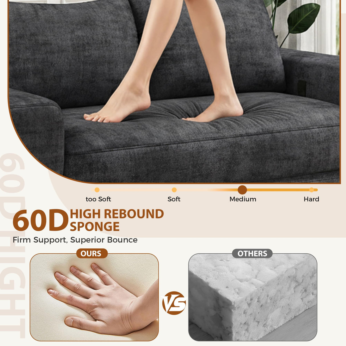 Jocoevol 75'' Queen Folding Convertible Sofa Bed with Large Pillow, 4-in-1 Floor Foldable Futon Sofa Bed, Chenille Boneless Mattress Couch, Floor Sleeper Sofa Chair Bed for Living Room/Bedroom, Black Jocoevol