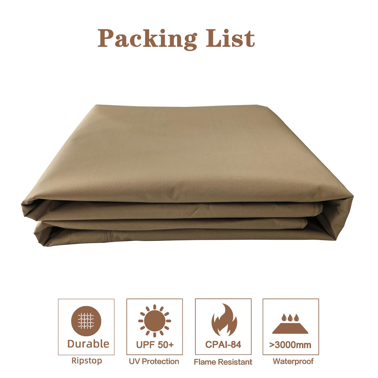 SCOCANOPY 8x5FT Replacement Canopy Grill BBQ Gazebo Roof Top, for Gazebo Model L-GG001PST-F,(Khaki) SCOCANOPY