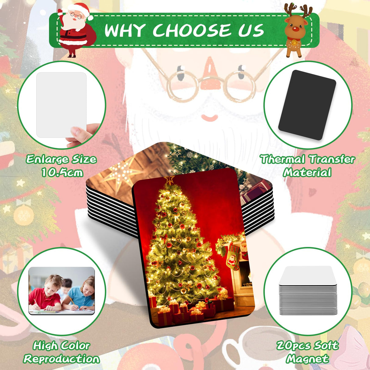 Sublimation Magnet Blanks 4x3 inch, Sublimation Blank Fridge Magnets - 20PCS Personalized Sublimation Blanks Products for DIY Kitchen Refrigerator Office Decorative (Rectangular) HngyiaDlai