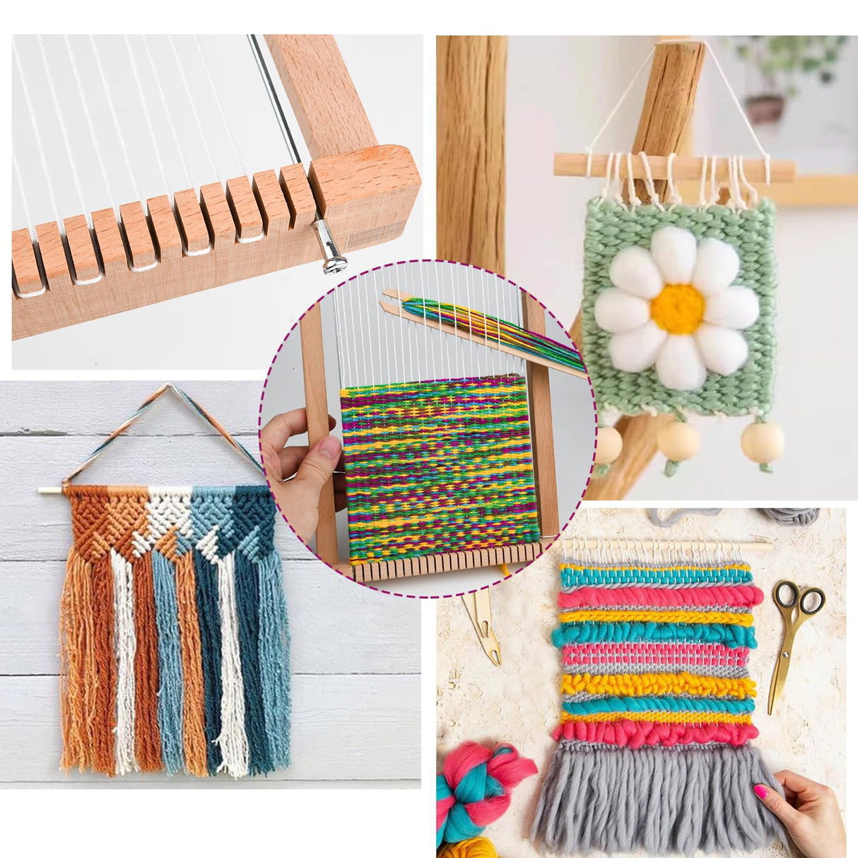 LYKTRIX Weaving Loom for Kids, Wooden Weaving Kit, Loom Kit for Kids Ages 8-12, Great Knitting Looms for Beginners and Girls Over 6 Years Old, Contains Enough Weaving Yarn 11.4" x 7.5" LYKTRIX