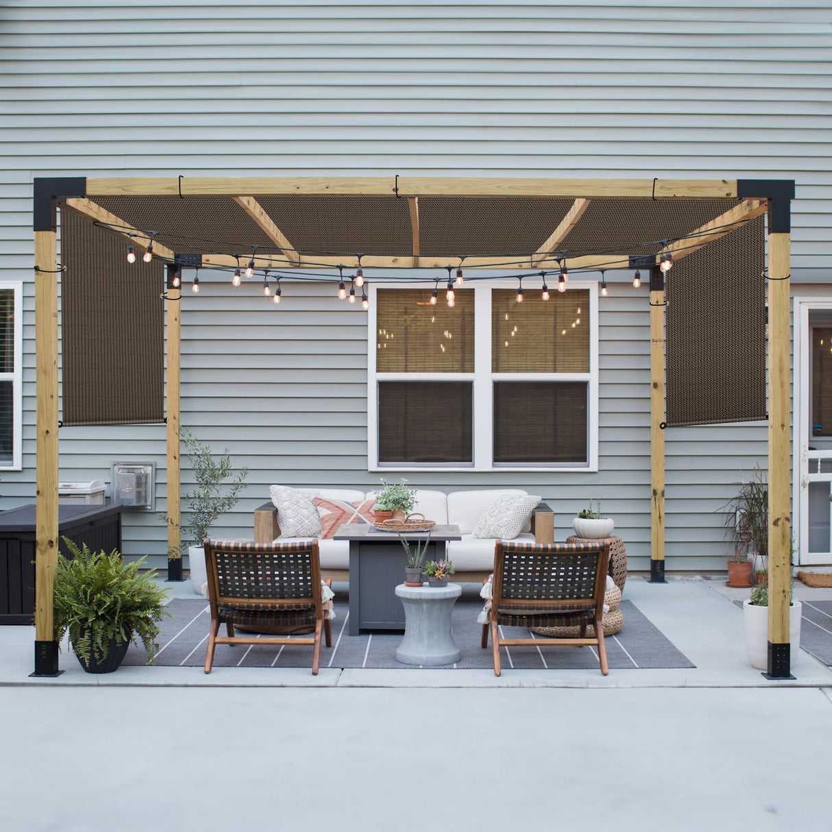 Patio Paradise 7' x 15' Pergola Canopy Replacement Cover Shade Cloth with Grommets Weighted Rods Outdoor Sun Shade Screen UV Block for Gazebo Backyard Deck Porch Balcony, Brown Patio