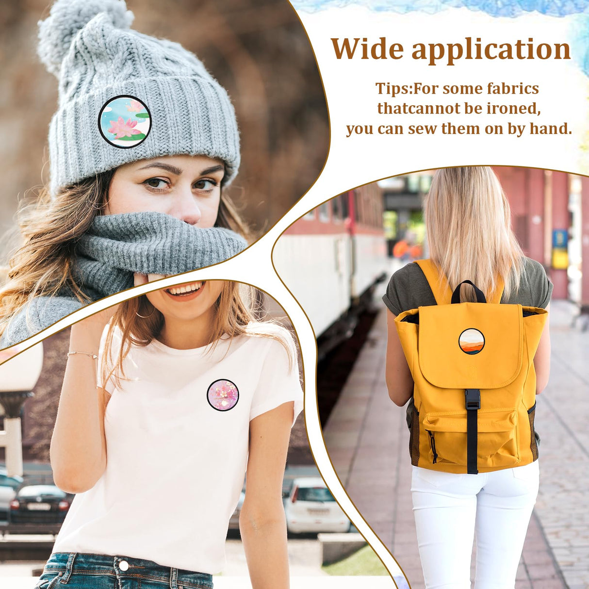 30Pcs Sublimation Blanks Patches Iron On Blank Patches Large Iron-on Patch with Black Border Exquisite Fabric Patches for DIY Crafts Hats Caps Backpack Uniforms (Round) Psyqtsuary