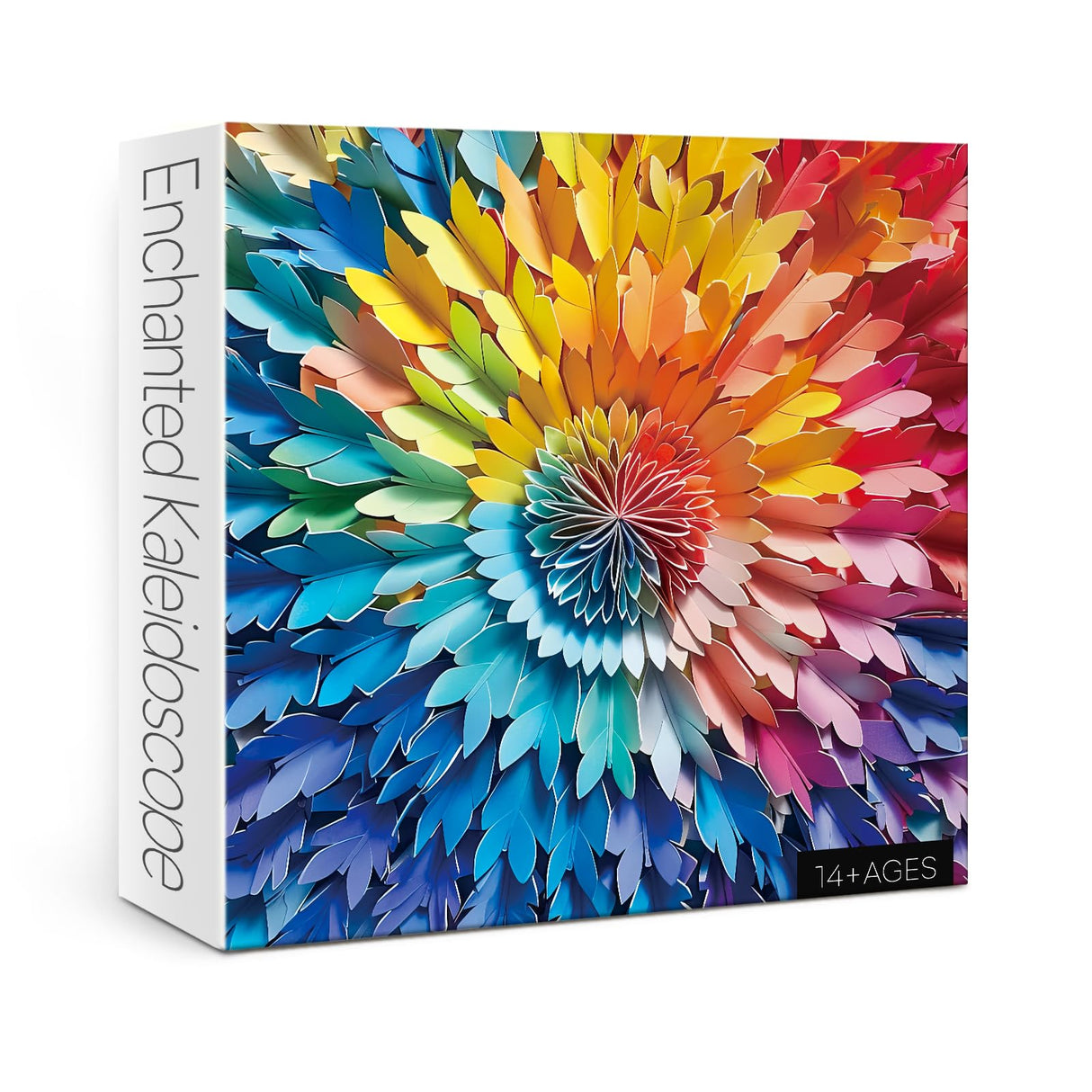 Gradient Color Puzzle for Adults 1000 Pieces, Rainbow Mandala Jigsaw Puzzles, Colorful Papercut Art Puzzle BBOLDIN