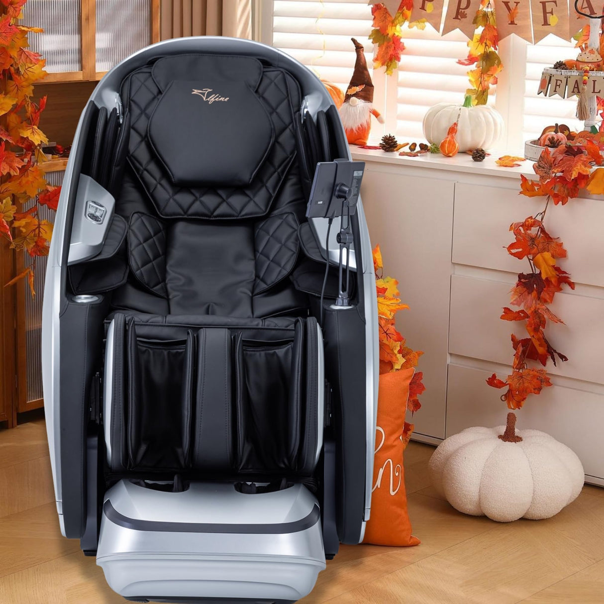 Alfine A688 Heaven Duet Massage Chair-4D & 3D Dual-Mechanism Zero Gravity Recliner with Yoga Stretch and Electric Automatic Footrest Extension-Full Body Relaxation (Mix) Alfine