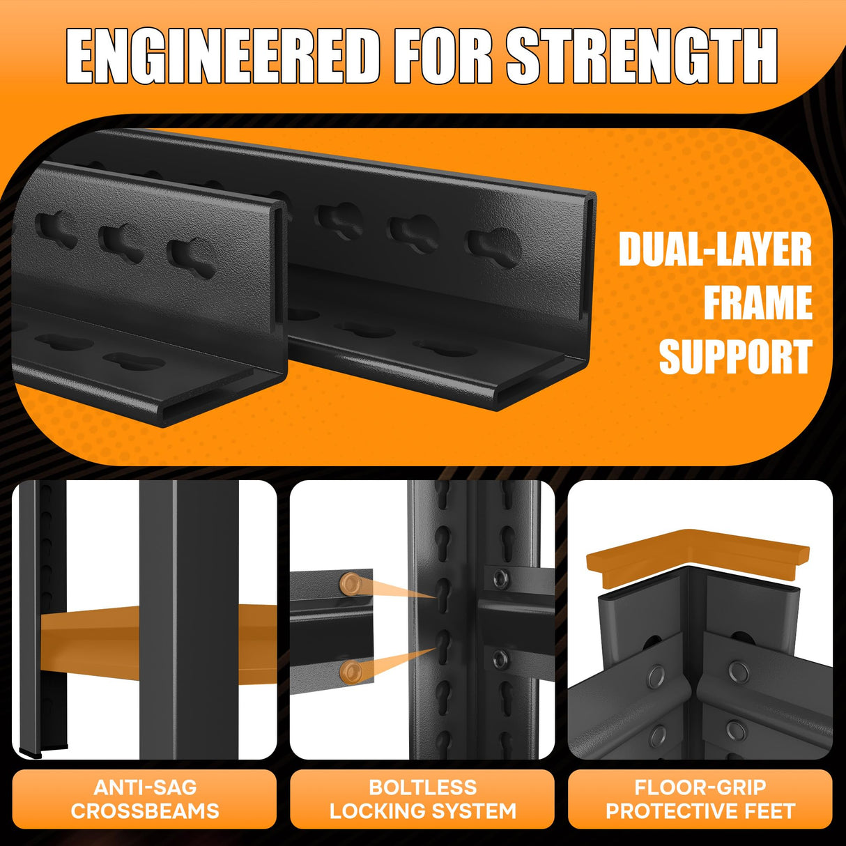 6-Tier Garage Shelving Heavy Duty, 3600LBS Metal Shelving Unit, Adjustable Garage Storage Shelves, Easy Assembly Steel Shelving, Utility Storage Rack Shelf for Warehouse, 82”H*35.4”W*15.7”D KILISTEELS