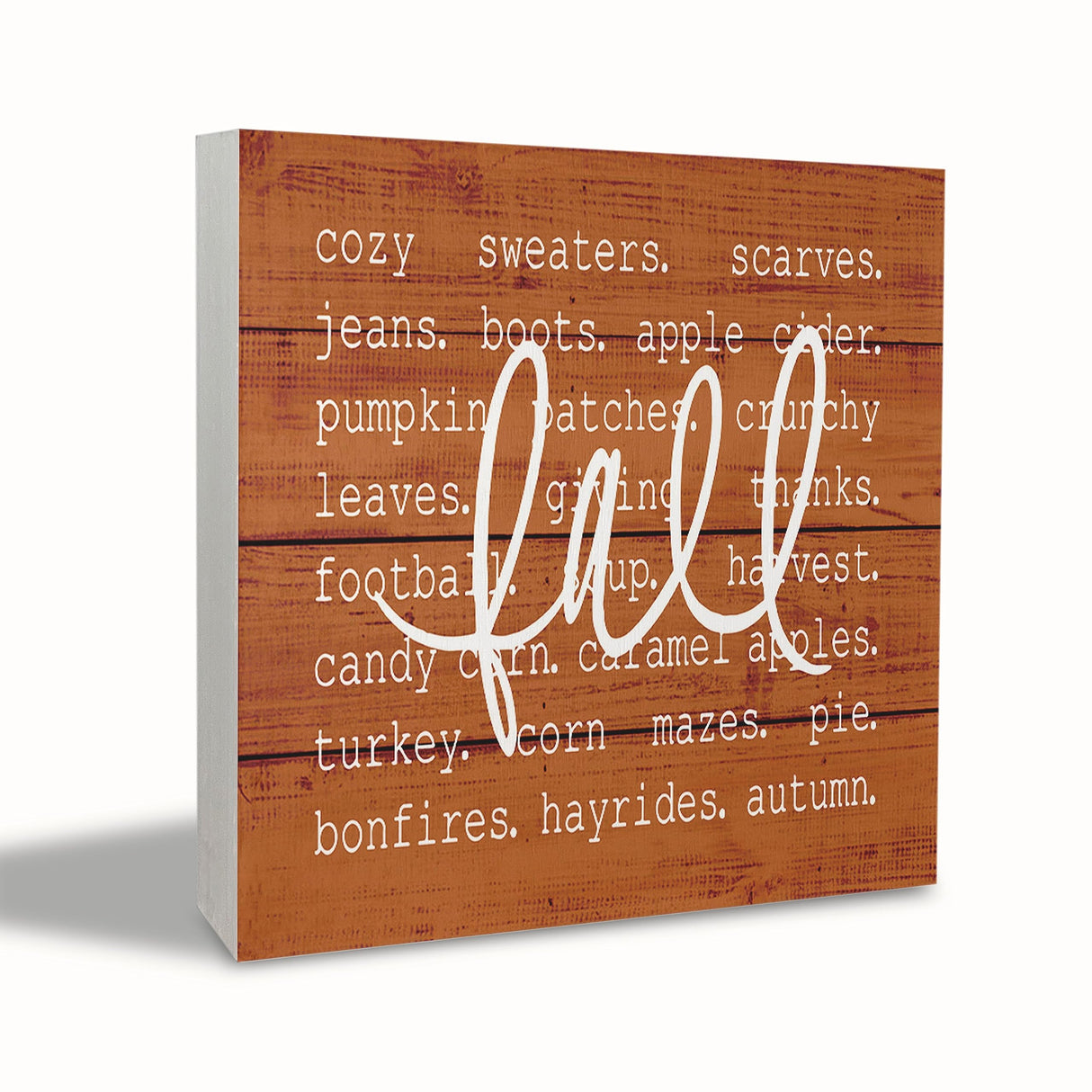 KEUSPI Fall Desk Decor,Orange Fall Autumn Farmhouse Wood Sign Plaque,Fall Signs,Fall Orange Home Farmhouse Decor KEUSPI