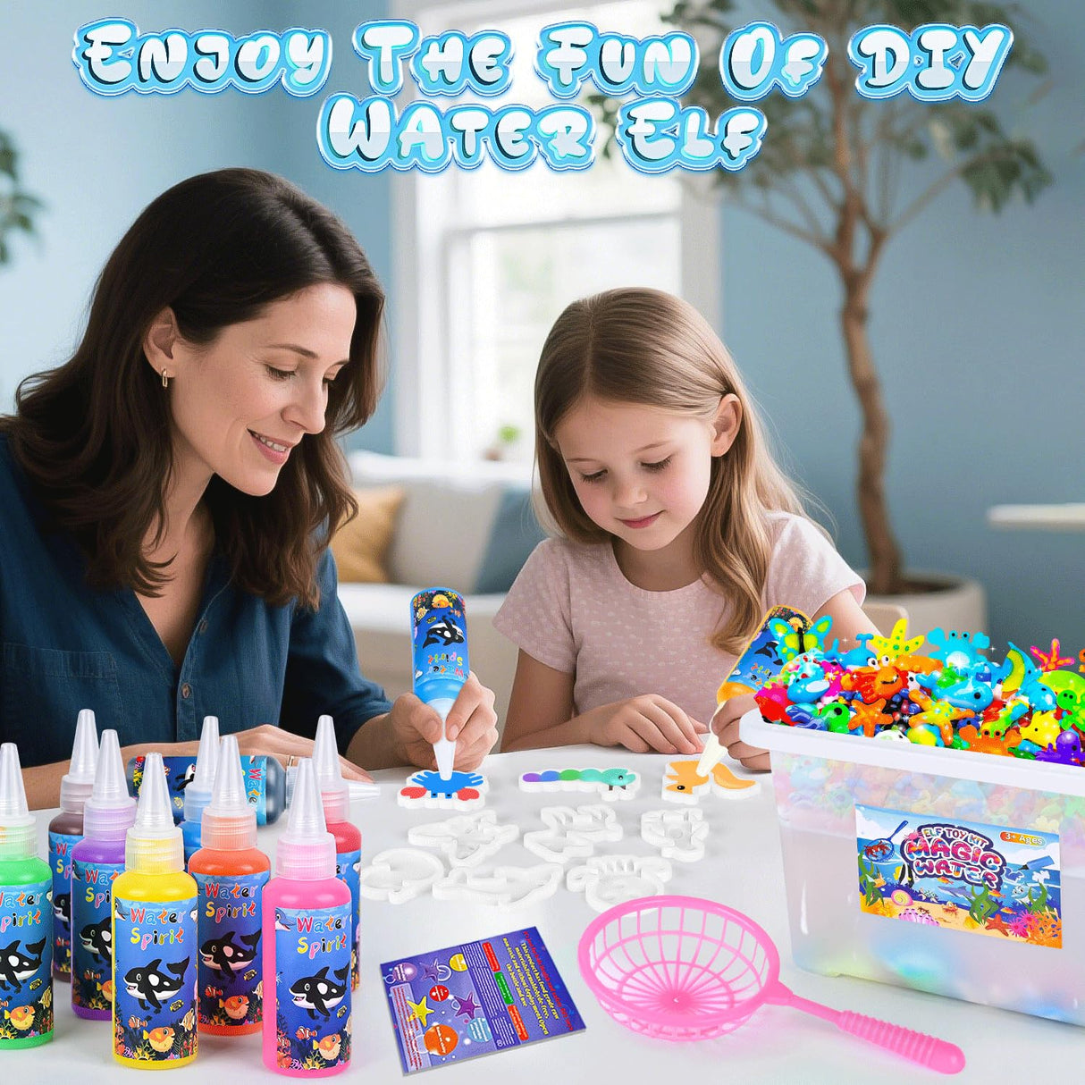 KAISASA Magic Water Elf Toy Kit, Aqua Fairy Water Gel Kit for Kids with 24 Magic Gels, Aqua Fairy kit with 24 Shape Molds, DIY Creative Art Crafts Kits, Birthday Gifts & Party for Girls and Boys KAISASA