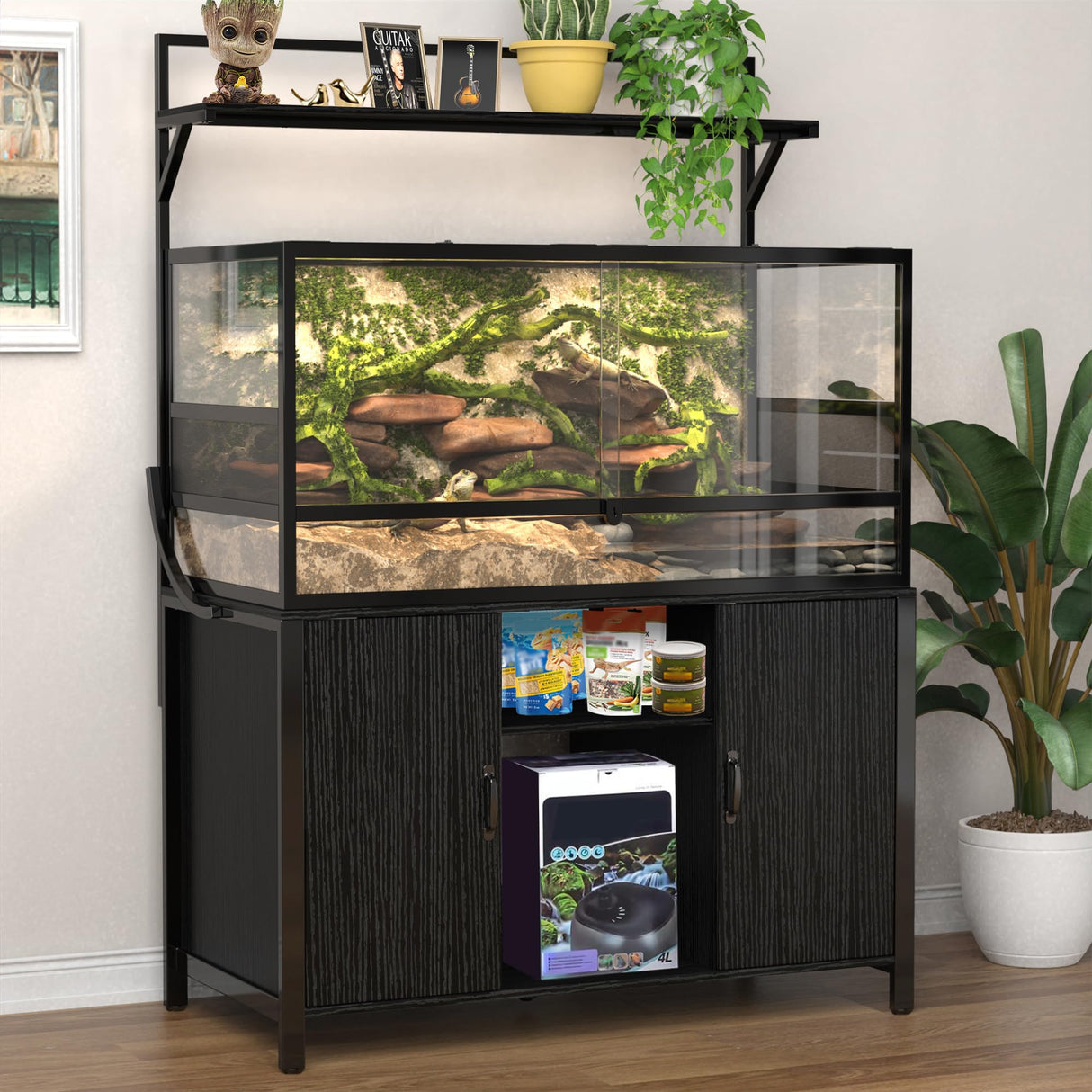 GDLF Reptile Tank Stand Terrarium Stand with Cabinet for Accessories Storage 48" X 24" Tabletop Fits up to 120 Gallon Bearded Dragon Tank, Reptile Terrarium,Turtle Tank (Stand Only) GDLF