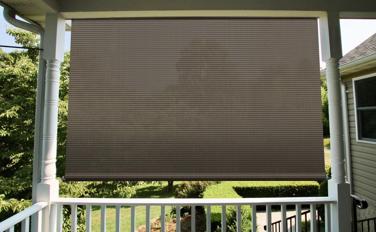 Patio Paradise Shades Roll Up Outdoor 8'Wx6'H Roller Shade Exterior Patio Blinds for Outside Porch Deck Balcony Pergola Carport, Brown Patio