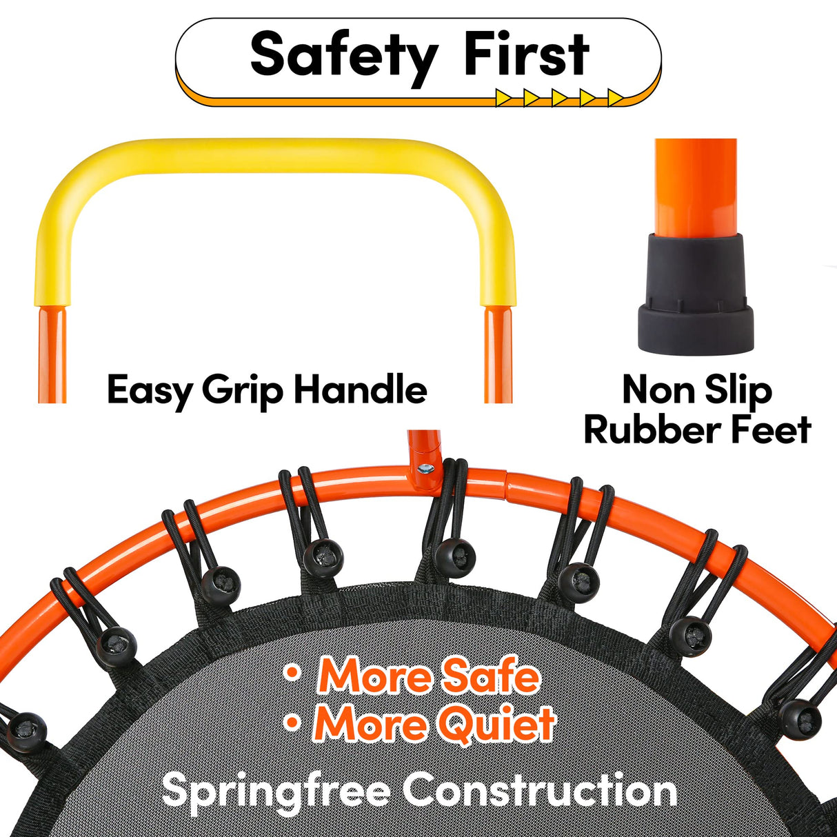 Yeeeasy Toddler Trampoline Baby Trampoline - Mini Trampoline for Kids 1 Year Plus Nursery Trampoline with Handle, Baby Gifts for Boys and Girls, Indoor and Outdoor, Giraffe Yeeeasy