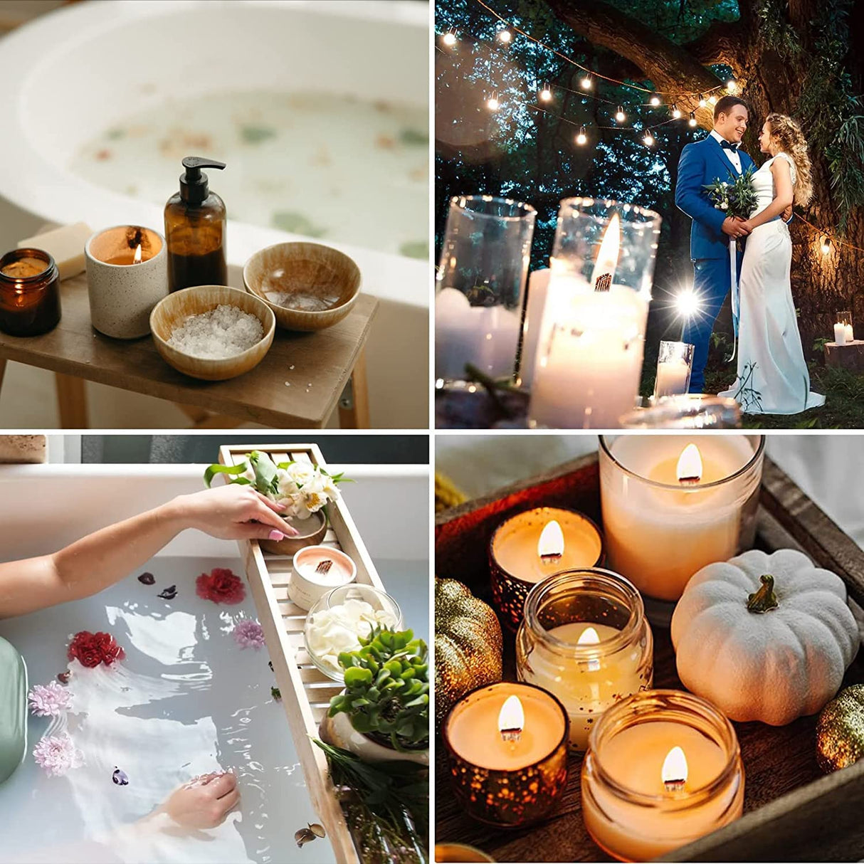 100 pcs Wooden Candle Wicks for Candle Making,6 inch Crackling Wood Wicks/Smokeless Candle Wick with Metal Base Clip 50 Sets PXBBZDQ