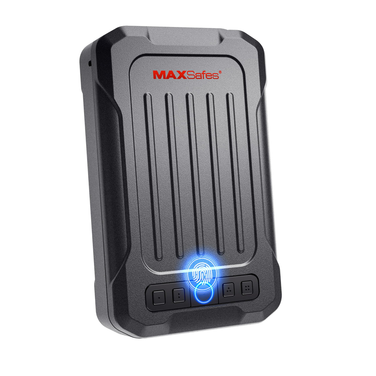 Portable Pistol Safe Biometric Gun Safe with Keys Quick Access Smart Fingerprint Handgun Safe, Keypad for Cars, Travel, Nightstand, Bedside 20002-SF MAXSafes