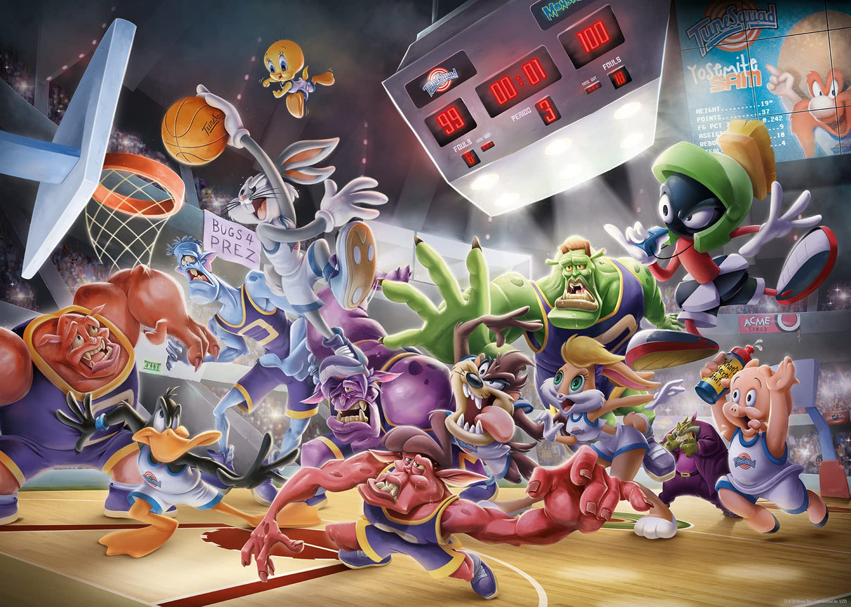 Ravensburger Space Jam: Final Dunk - Exciting 1000 Piece Jigsaw Puzzle for Kids and Adults | Unique Softclick Technology | Vibrant, Glare-Free Finish | Durable Materials for Long-Lasting Enjoyment Ravensburger