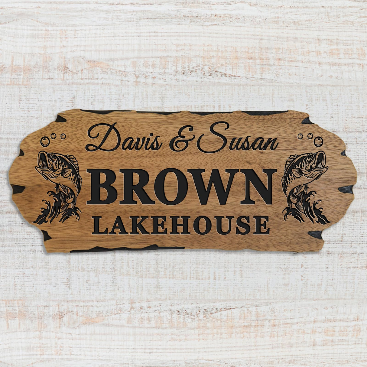 Custom Last Name Wooden Sign, Home Decor Large Wood Wall Art, Personalized Outdoor Cabin Sign, Cabin Monogram,3D carved decorative wooden plaques. EXUNART