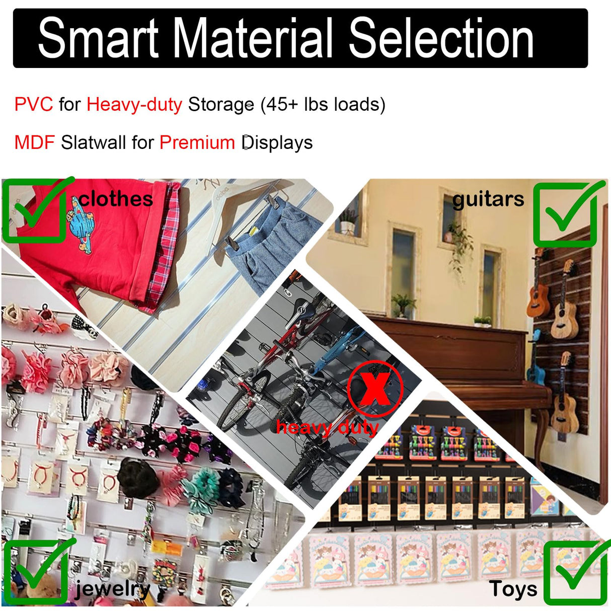 Garage Slat Wall Storage Systems Slatwall Panels 2 Pack 4'x2', Black MDF Slat Wall Paneling for for Retail Display, Horizontal Slatted Board Garage Slatted Panel Wood Panels for Home Storage FRAYSCENT