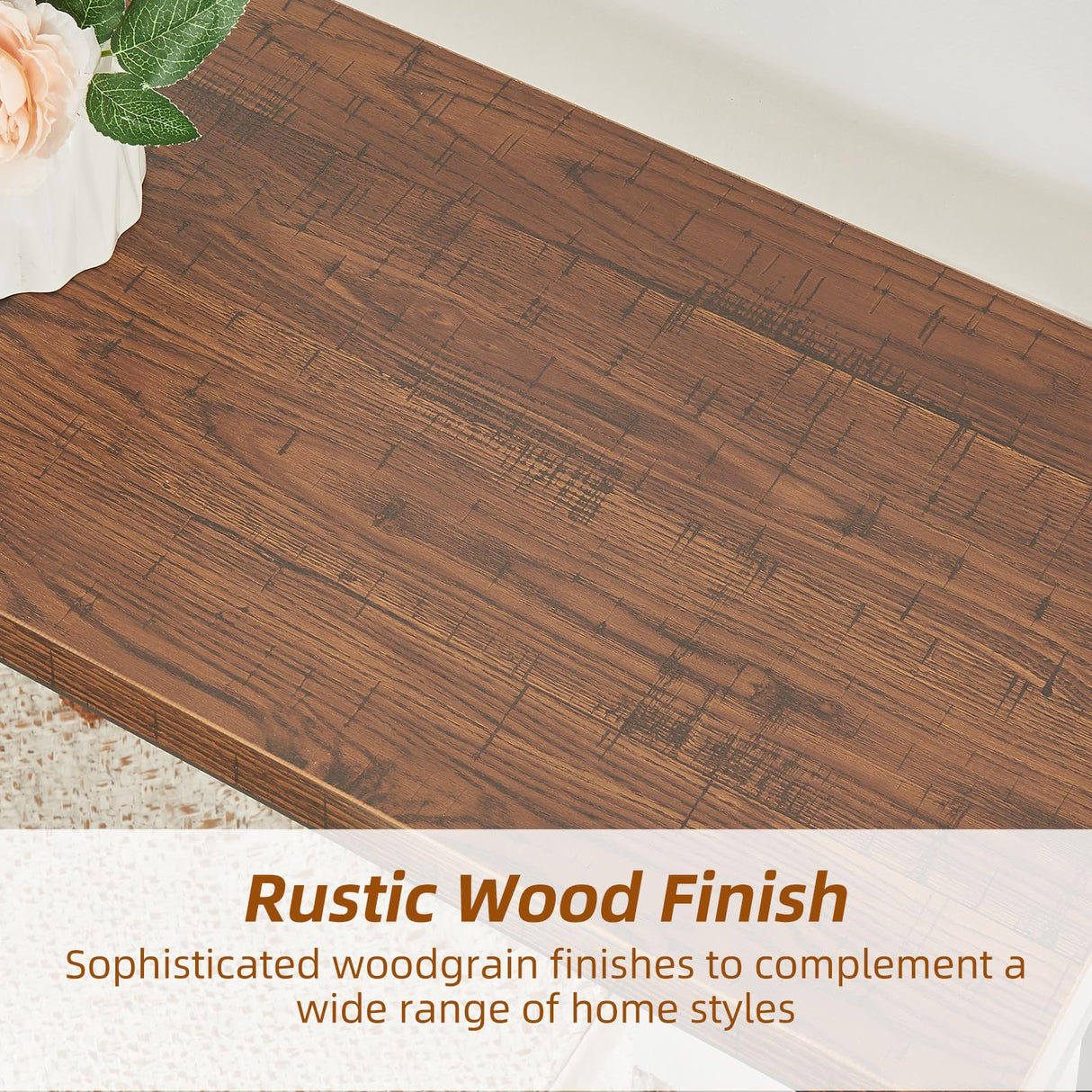 HOMISSUE Book Shelf, 3 Tier Deep Bookshelf with Storage, Engineered Wood and Metal Shelf Bookcase, Low Short Bookcases for Small Space, Living Room, Bedroom, Office, Rustic Brown HOMISSUE