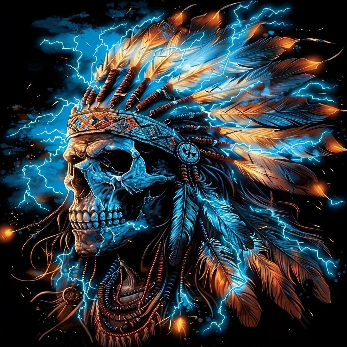 wavaiov 5D Skull Diamond Painting Kits for Adults, Skeleton Diamond Art Kits for Beginner, DIY Round Full Drill Diamond Paint by Diamonds Gem Art for Home Decor 12x12In wavaiov