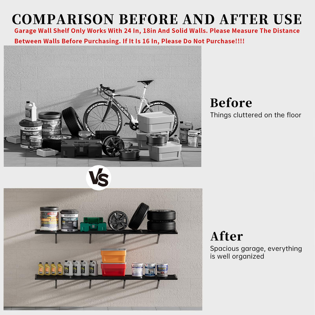 IBCXBIO 2-Pack 2x6ft Garage Wall Shelving Garage Shelving Wall Mounted Garage Wall Shelf 2000lbs Weight Capacityheavy Duty Wall Shelves Black IBCXBIO