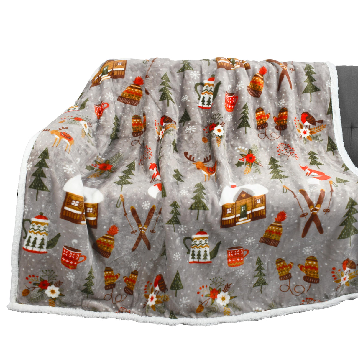 Catalonia Sherpa Throw Blanket, Super Soft Fleece Plush Sofa Couch Blanket, TV Bed Blanket, Comfy Cozy Fluffy Warm, Christmas Theme Throws, Blanket(50x60 inch, Tribe) Catalonia