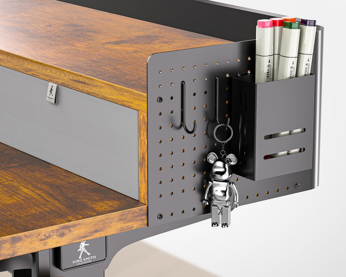 WALKINGDESK 48x24 Inches Electric Standing Desk with 2 Drawers, Height Adjustable Stand up Desk for Home Office, Ergonomic Sit to Stand Desk with Storage Shelf, DIY Board, Hooks, Rustic Brown WALKINGDESK