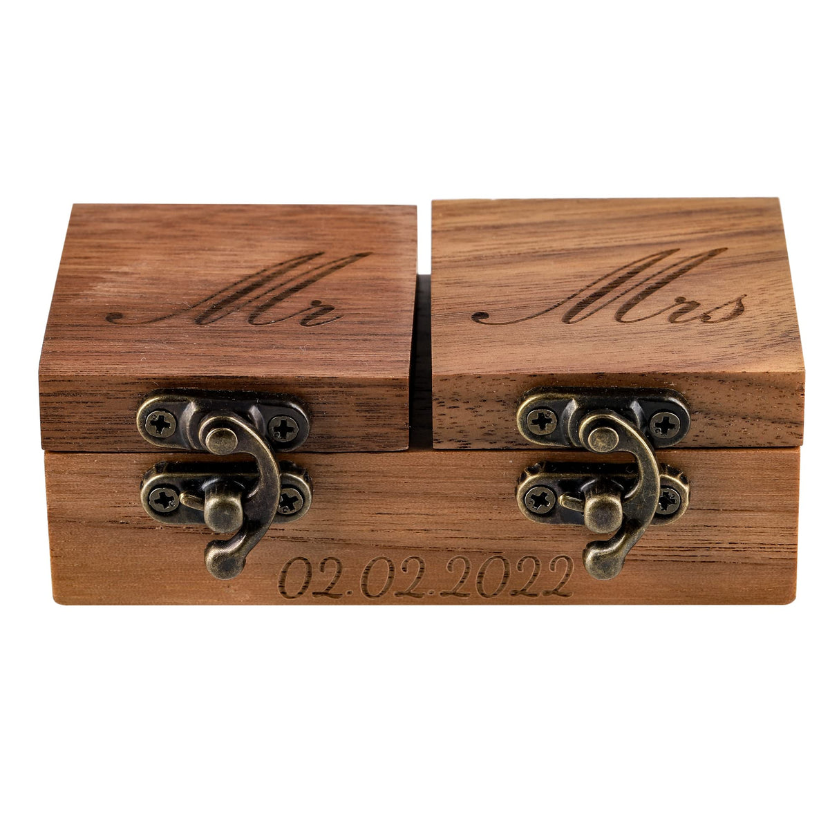 Godchoices Personalized Wooden Engagement Ring Box Wooden Rustic Ring Case | Custom Name Engraved Ring Bearer Box Wooden Ring Holder for Proposals, Wedding Ceremony Godchoices