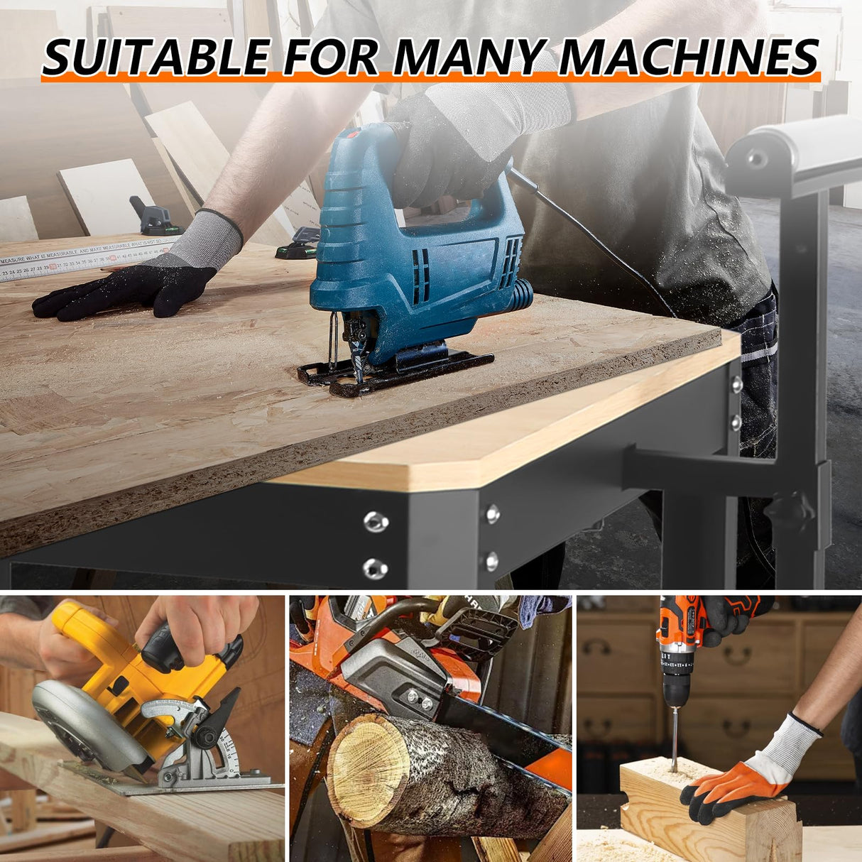 SGOLAN Rolling Planer Stand,550 lbs Load Capacity Tool Stand with Wheels, Height Adjustable Miter Saw Planer Table with Extension Rollers, for Most Planers, Saws, Bench-top Machines, Power Tools SGOLAN