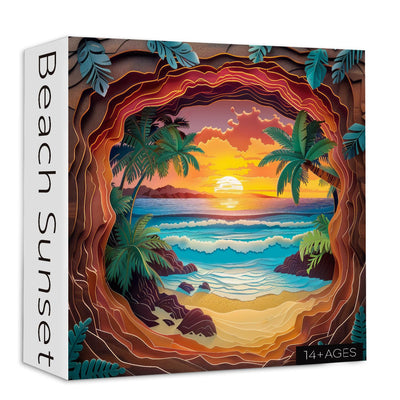 PICKFORU Beach Puzzles for Adults 1000 Pieces, Summer Sunset Puzzles Challenging Puzzle, Difficult Puzzle as Home Decor