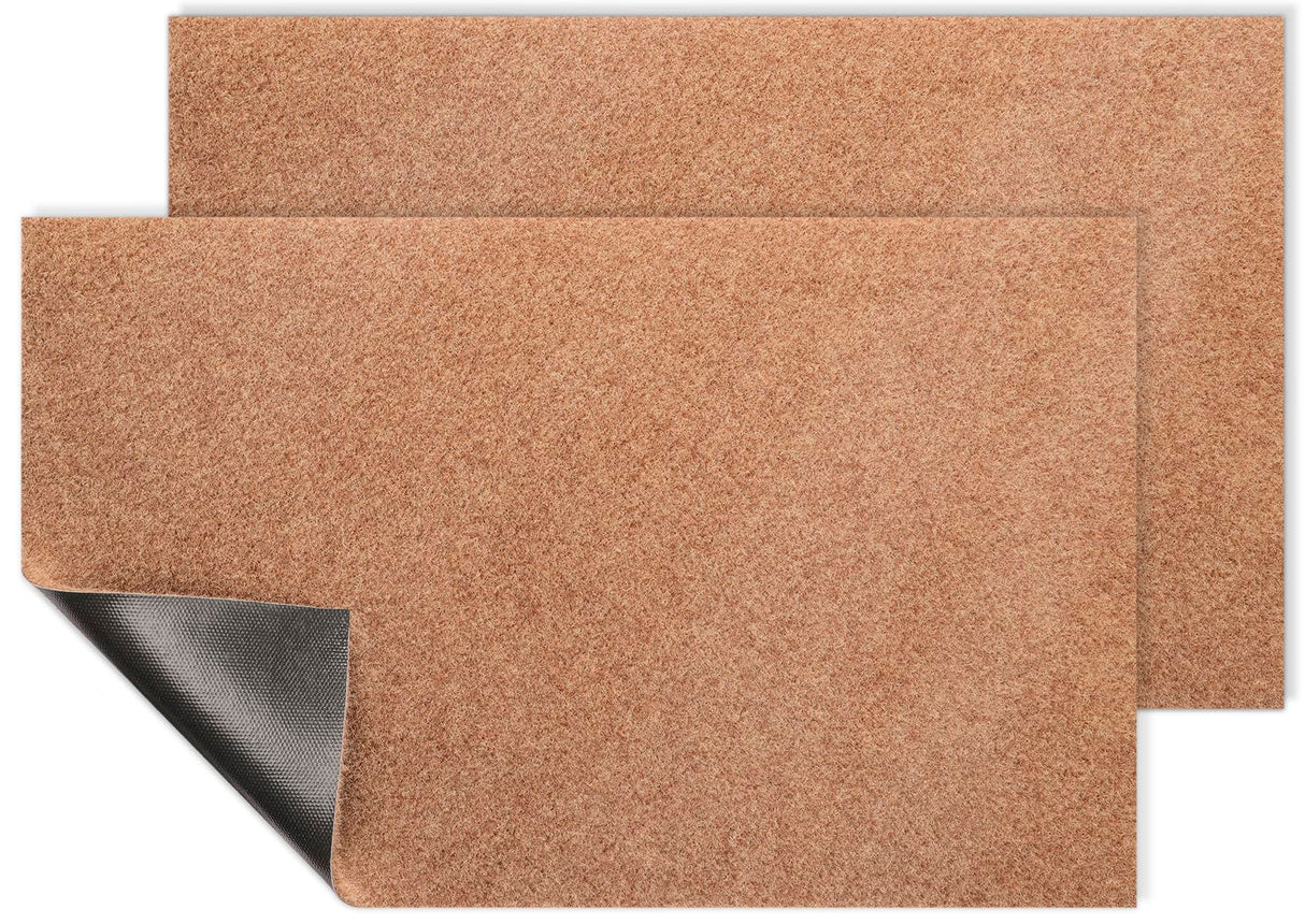 AAZZKANG Set of 2 Door Mats Outdoor Multi-Purpose Blank Doormat Non Slip Shoe Mats Ultra Absorb Mud Easy to Clean Entrance Mat for Outside,Inside,Garden Brown AAZZKANG