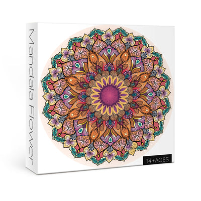 Round Mandala Puzzles for Adults 1000 Pieces, Flower Colorful Jigsaw Puzzles, Color Challenge Jigsaw Puzzles for Home Decor