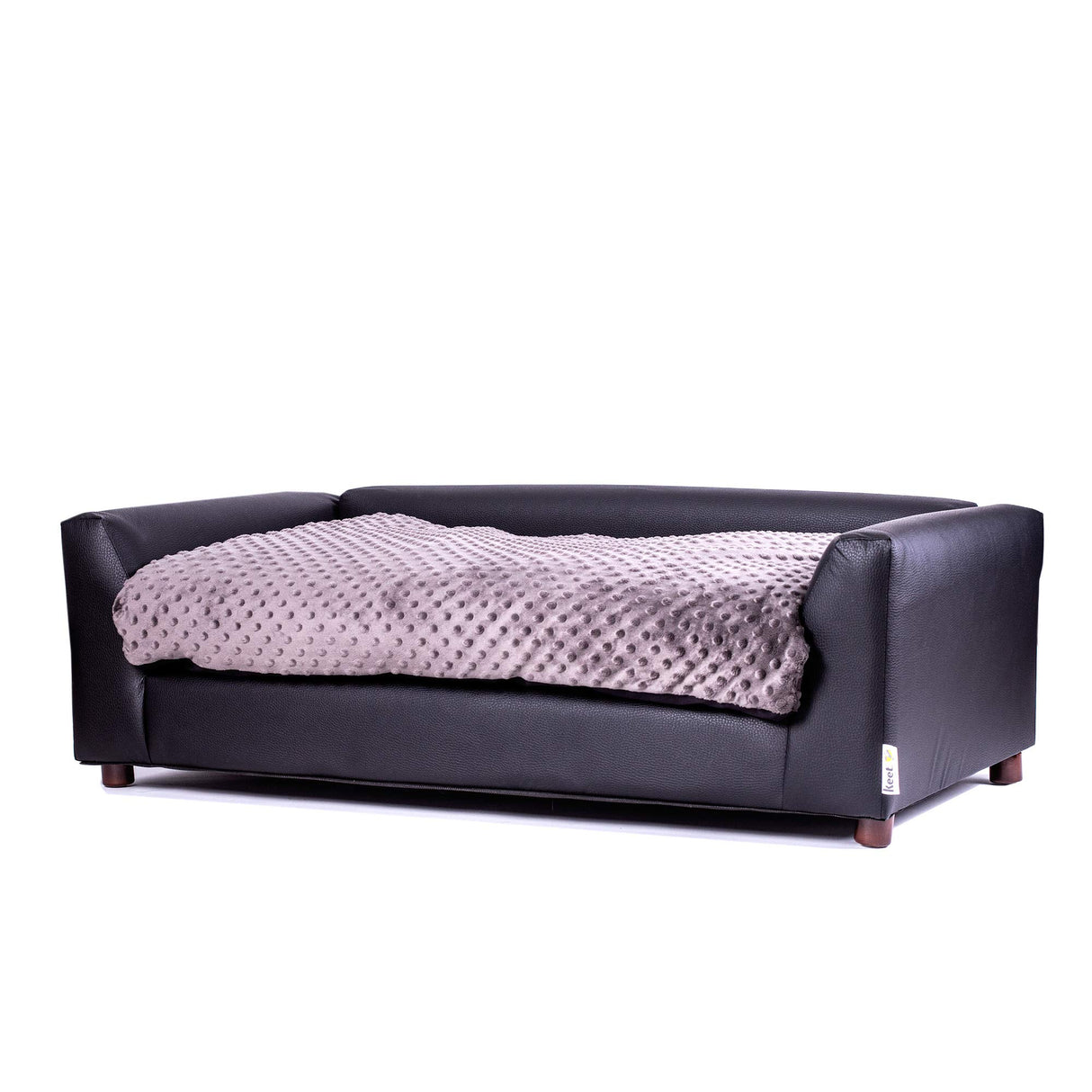 Keet Fluffy Deluxe Pet Bed, Charcoal, Large (40x23x13) Keet