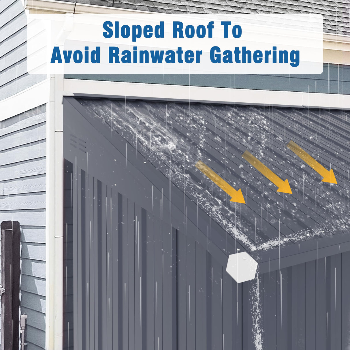 MUPATER 4×10 FT Storage Shed for Outdoor,Lean-to Shed Kit with Thickened Galvanized Steel, Metal Tools Shed with Lockable Door and Air Vents for Patio Garden, Grey MUPATER