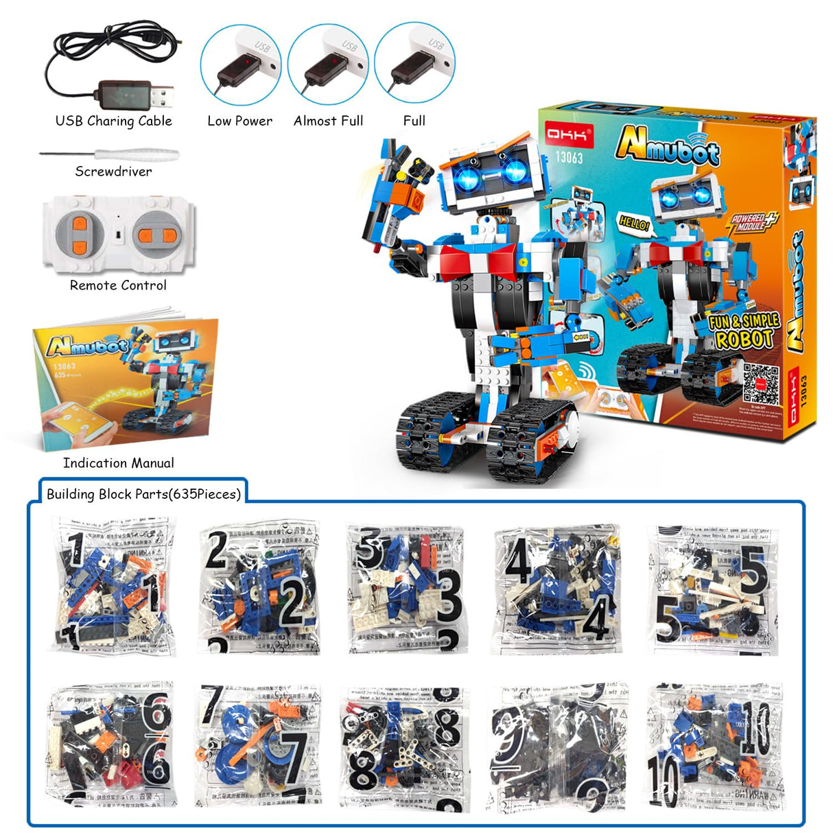 okk Robot Building Toys for Boys, STEM Projects for Kids Ages 8-12, Remote & APP Controlled Engineering Learning Educational Coding DIY Building Kit Rechargeable Robot Toy Gifts for Girls okk