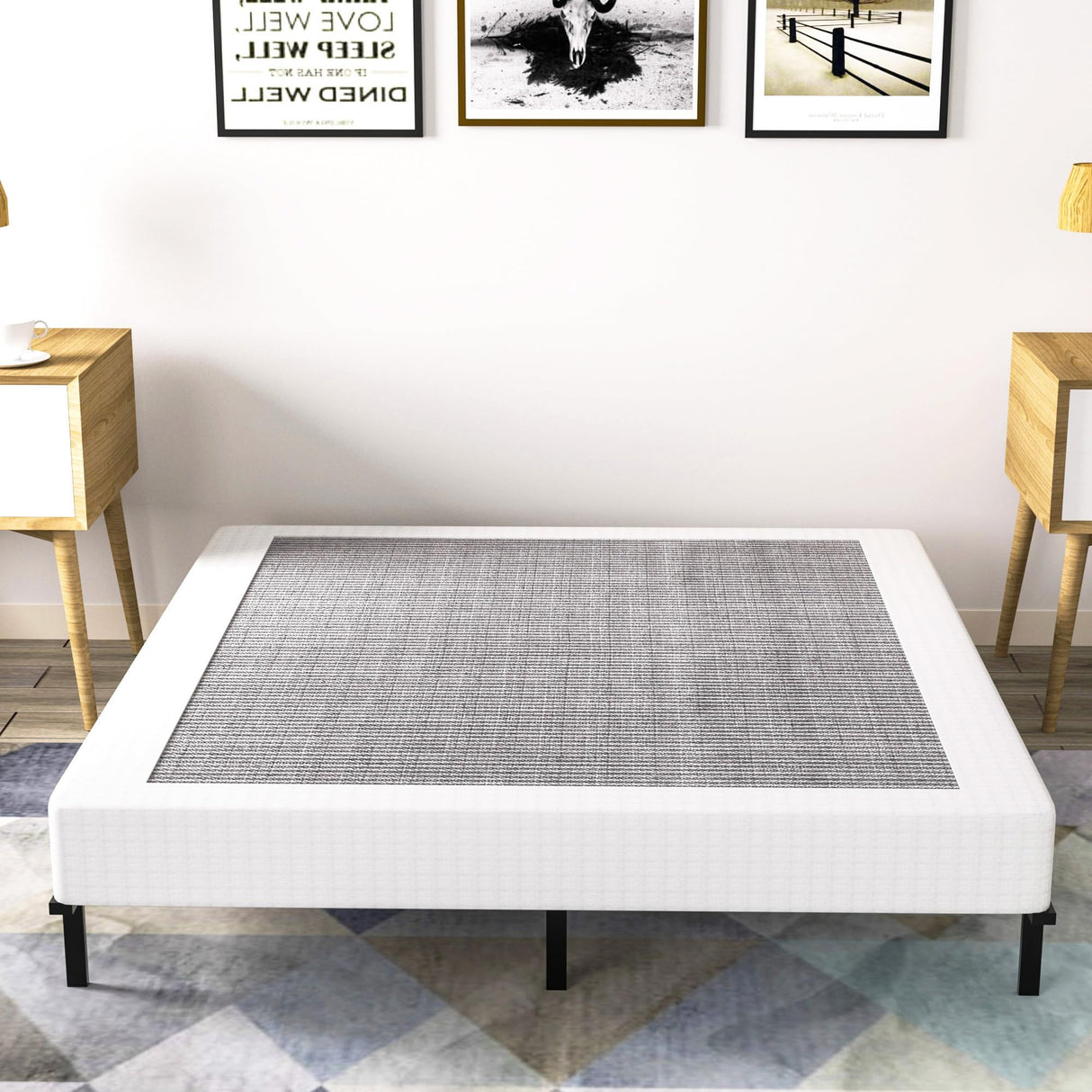 Vaciwe 8 Inch King Size Box Spring, Heavy Duty Metal Mattress Foundation with Easy Clean Fabric Cover, Noise Free,Easy Assembly. Vaciwe