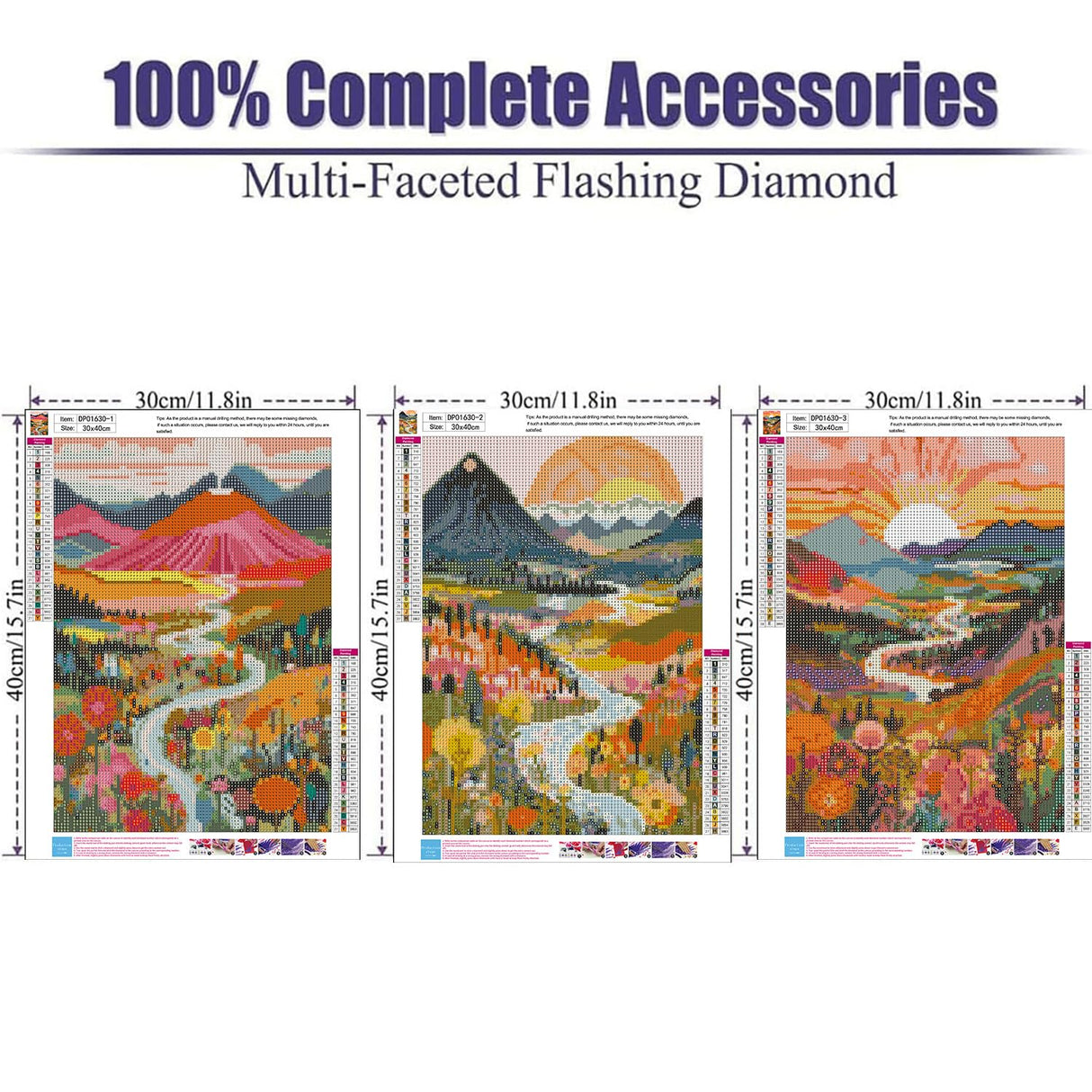 ARPADAMO 3 Pack Diamond Kits for Adults,5D Boho Diamond Painting DIY Diamond Art Abstract Diamond Painting Art Kit for Adult,Round Full Drill Diamonds, Diamond Art Kit for Home Decor-12x16inch ARPADAMO