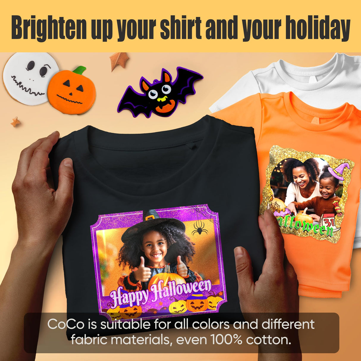 TransOurDream Tru-Sublimation Blanks Coco Sets, Silky Fabric 10 Sheets for Cotton, Light/Dark Fabrics and Sublimation Paper 130g 10 Sheets 8.5x11’’ TransOurDream