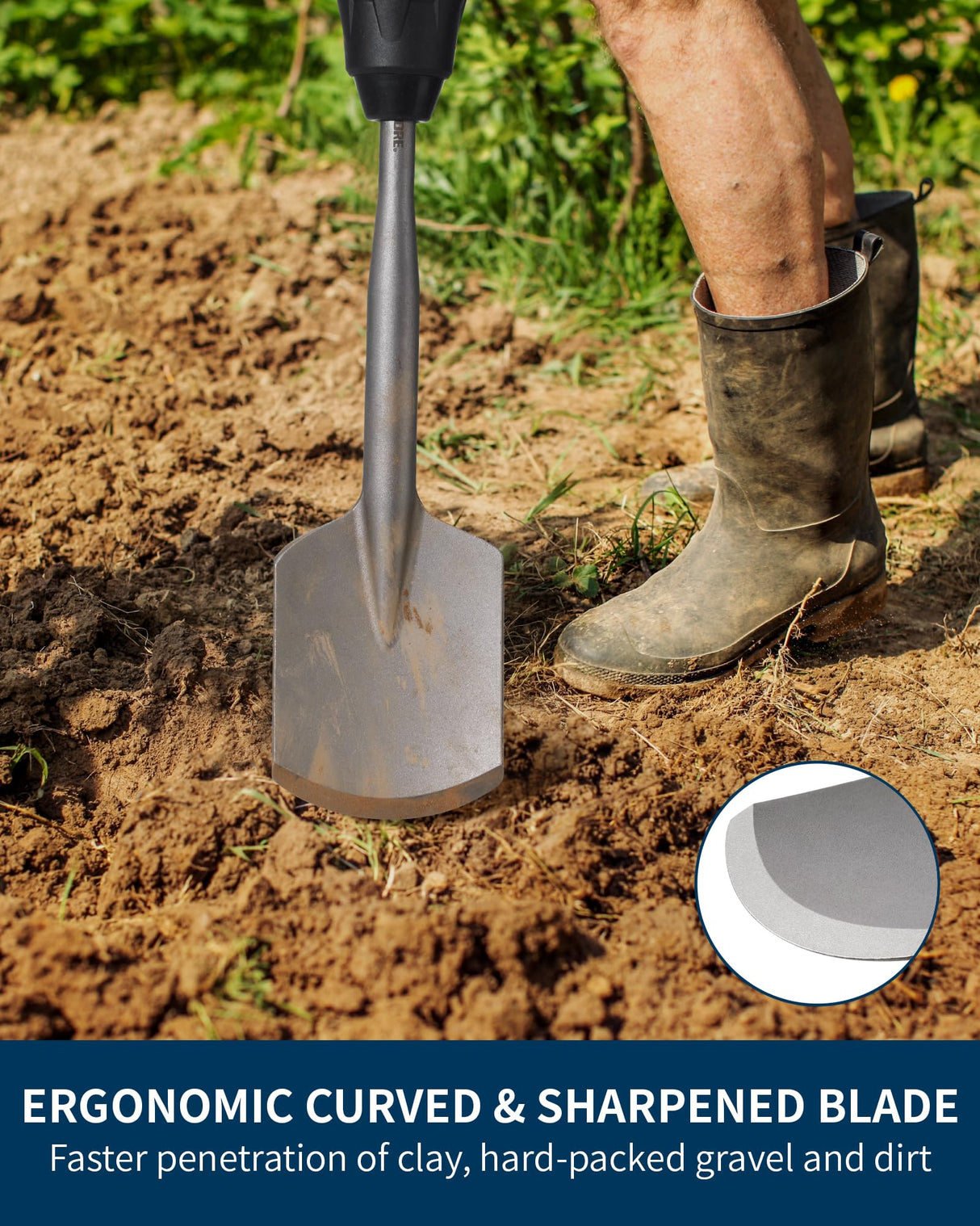 SDS Max Clay Spade, Firecore 4-1/2 In. x 17 In. Steel Drill Shovel Bit for SDS Max Rotary Hammer Electric Jackhammer, for Digging in Gardening, Backyard Landscaping on Clay Gravel Soil Adobe Sandstone Firecore